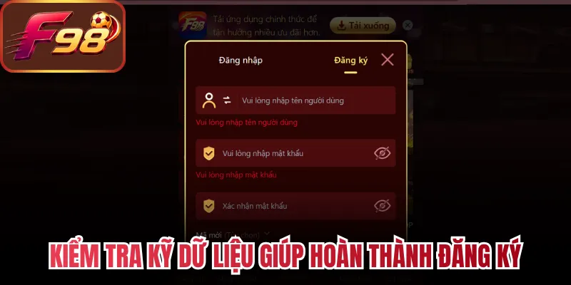 Kiểm tra kỹ dữ liệu giúp hoàn thành đăng ký